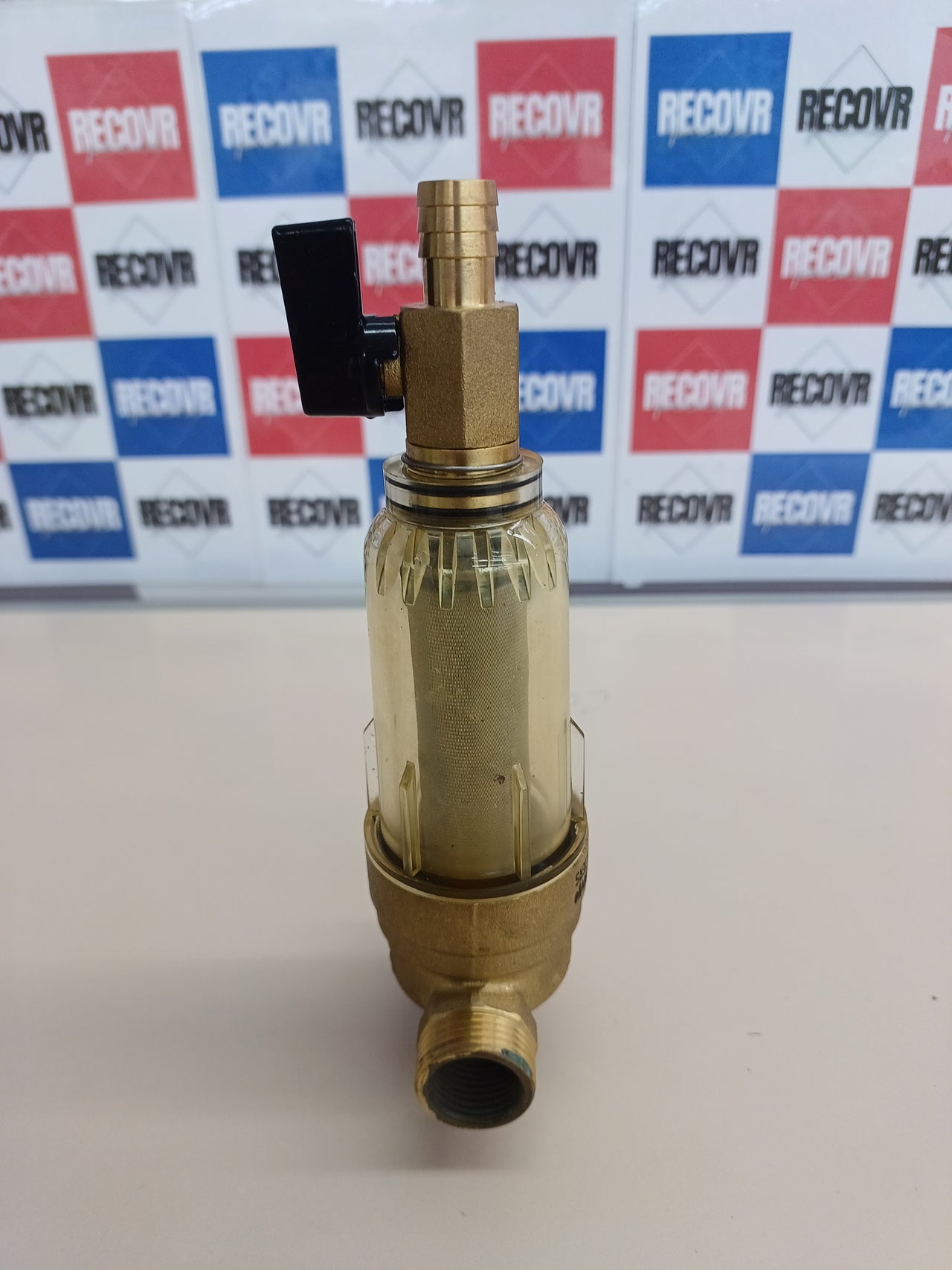 Prefiltro de Agua Reutilizable con Malla de Acero Inoxidable 90 Micras, Cabezal de Latón, Conexión 1/2" y 3/4"FERDOM FD177
