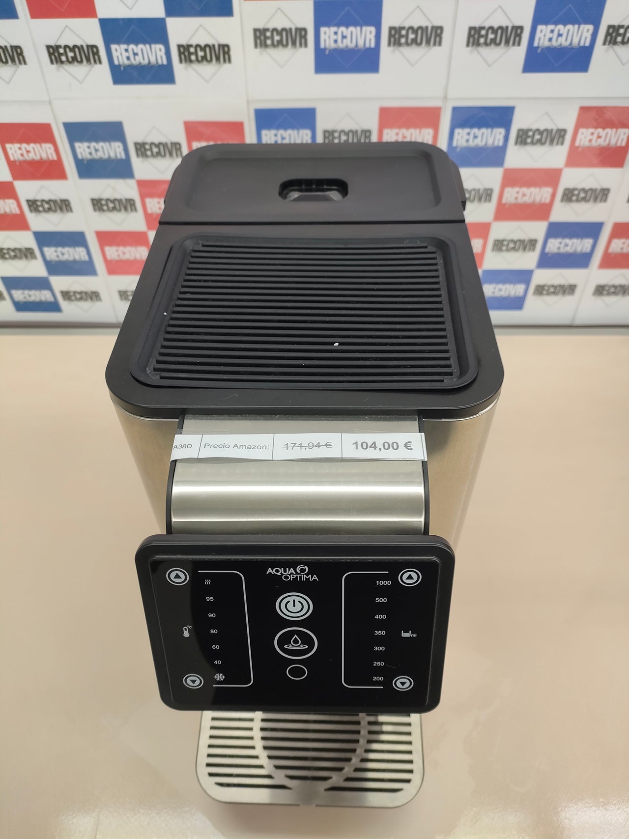 Dispensador instantáneo de agua caliente y fría con filtro Aqua Optima Aurora, 3,8 l de capacidad, incluye 1 filtro de agua Evolve+ de 30 días para reducir los microplásticos y el cloro
