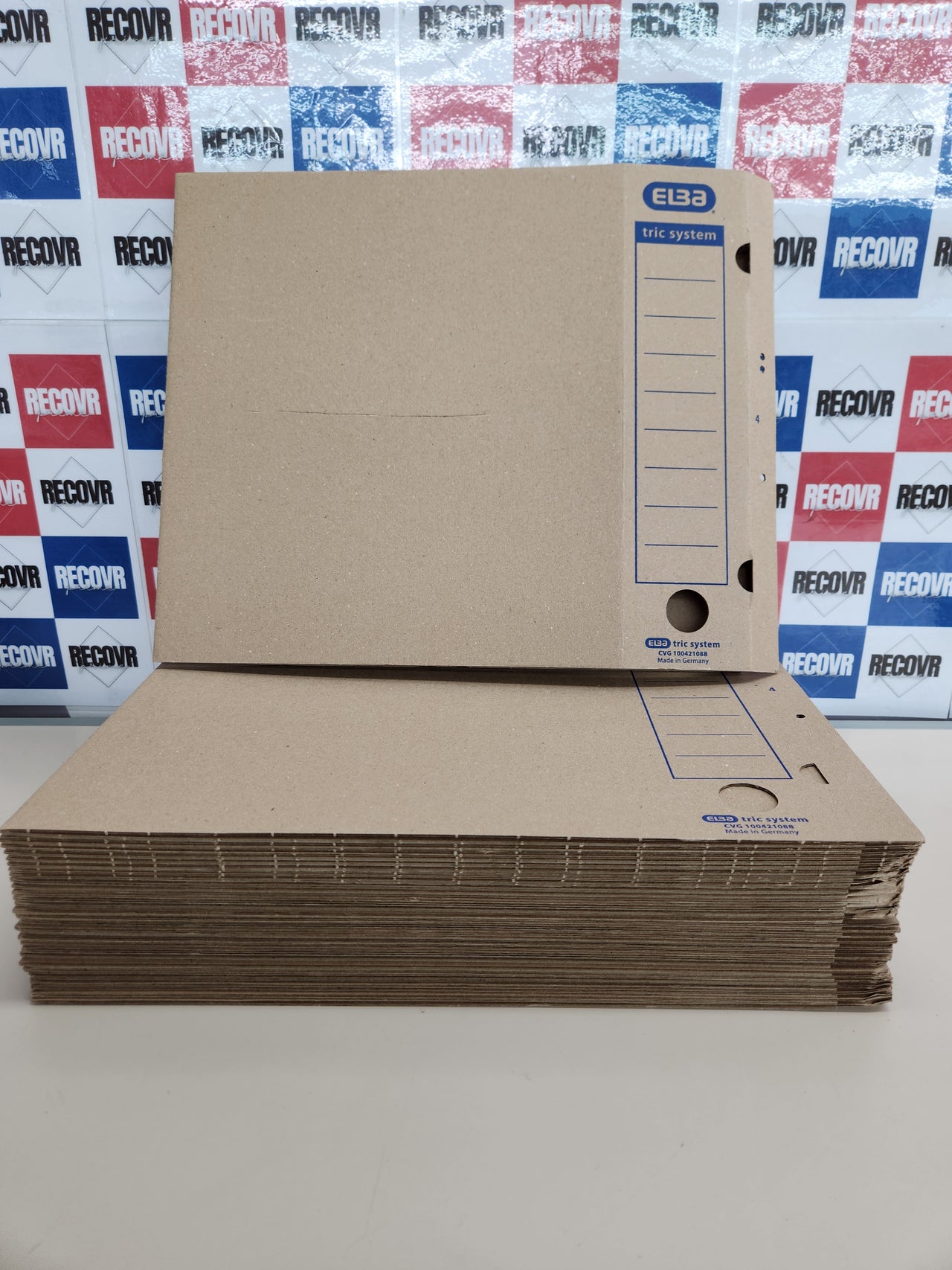 Archivador Elba tric system cartón marrón 30 uds