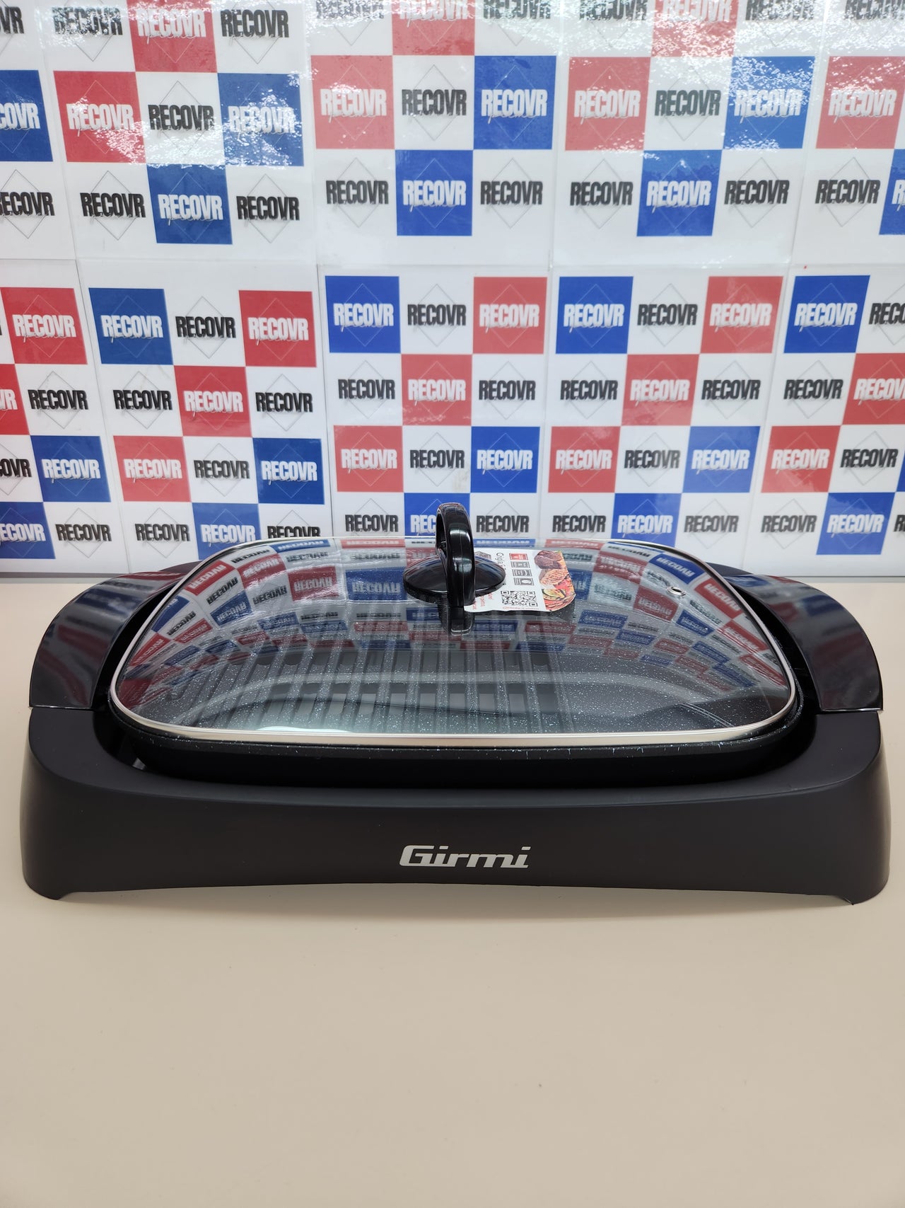 Girmi BQ90 Griglia & Barbecue - Tapa de vidrio templado, ajuste de temperatura, 2200 W, negro