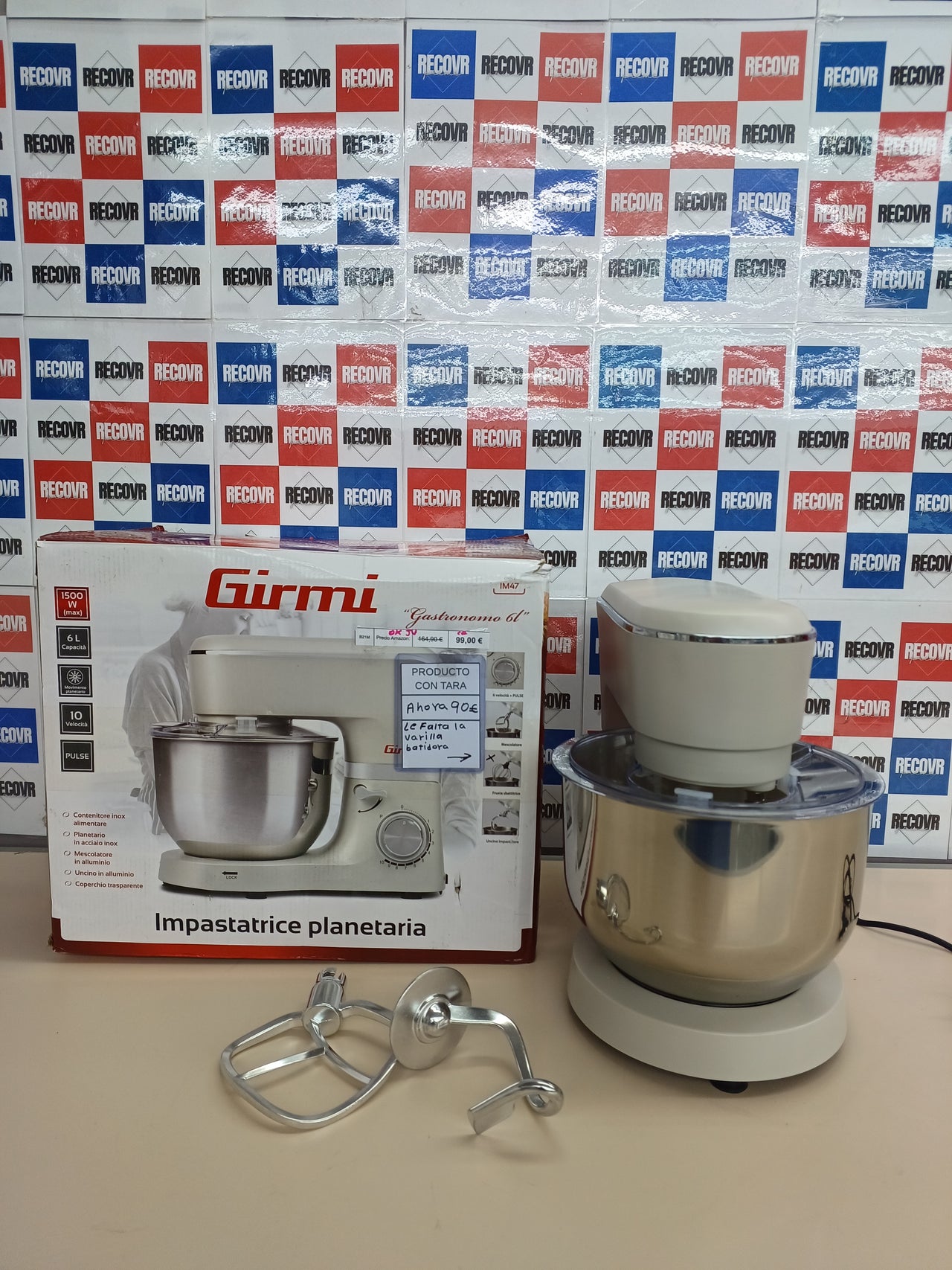 Amasadora planetaria 1500W de 6 L Girmi IM47