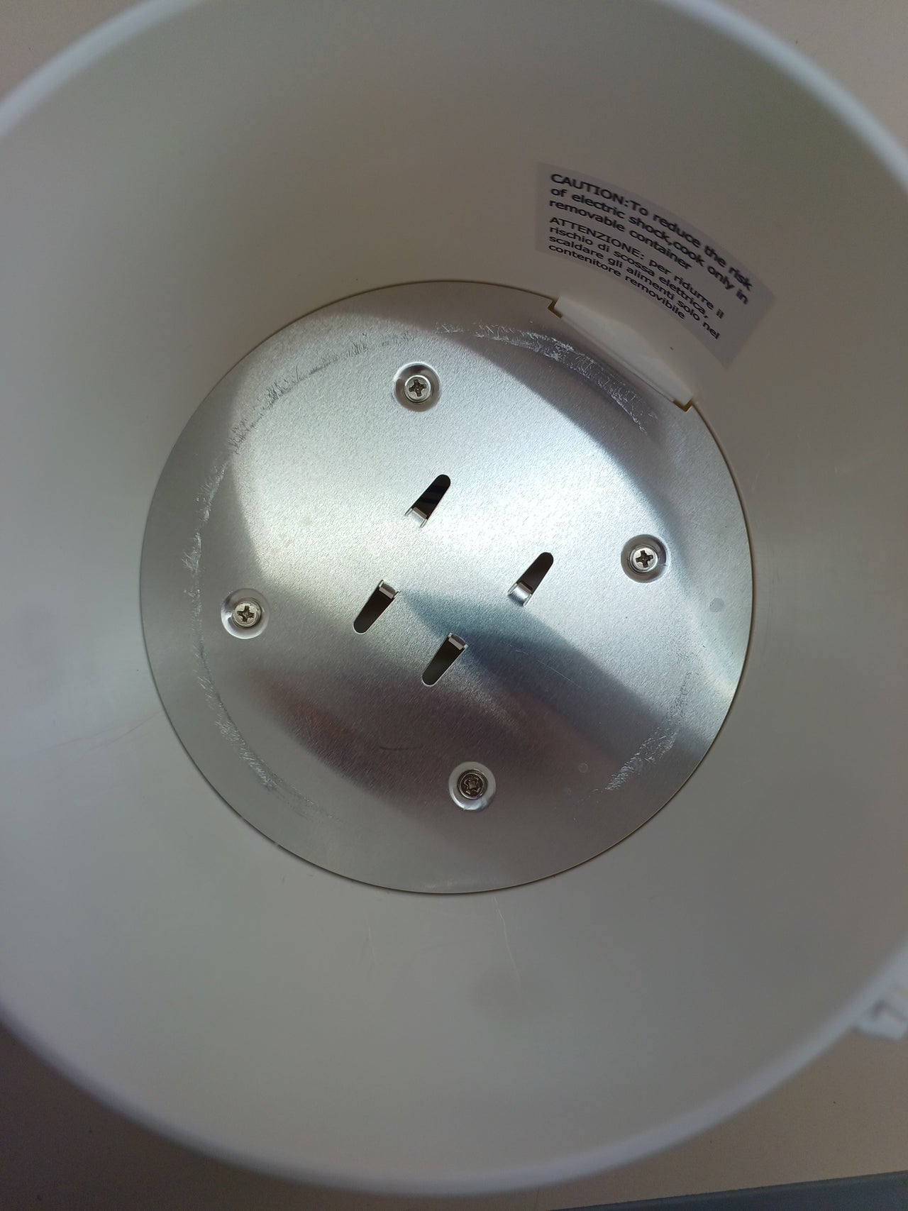 Calentador de alimentos eléctrico Girmi SC01 "Vivandiere", recipiente de acero inoxidable, 0,7 litros, 40 W, color blanco