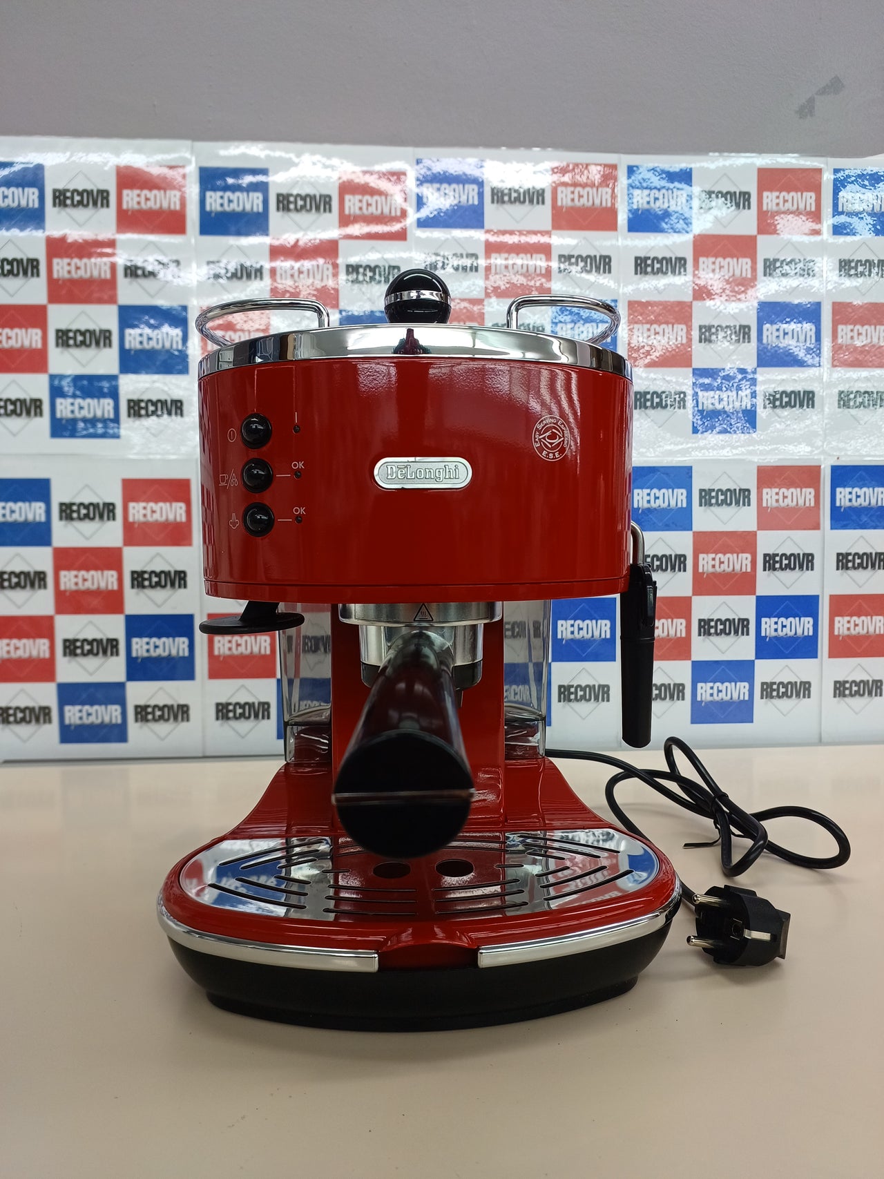 De'Longhi Eco 311.R Temperador de café, 1100 W, 1 Cups, 0 Decibeles, Acero Inoxidable, Rojo