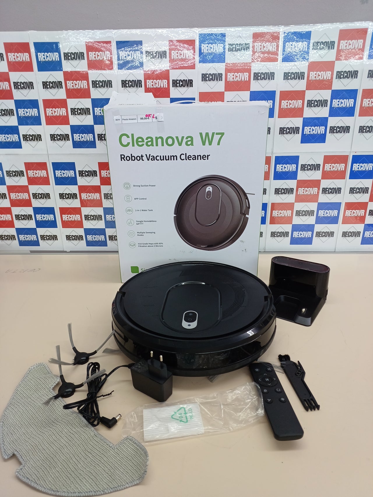 Robot Aspirador y Fregasuelos, Potente Succión 3600pa, 2 en 1 Robot Aspirador, Detección Inteligente, Duración de la Batería Ultralarga, Elimina Fácilmente Suciedad, Polvo y Pelos de Mascotas, Negro