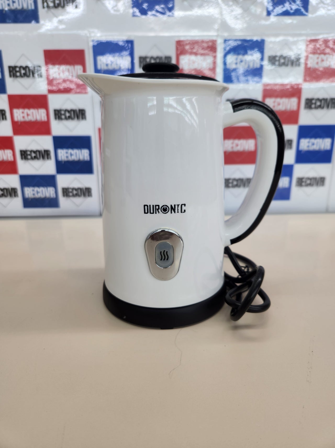 Duronic MF130 Espumador de leche - Prepara espuma Caliente o Fría, 550W, Base Inalámbrica 360°, Capacidad de 130 ml para espumar y 240 ml para calentar, Seguro y Fácil de Limpiar