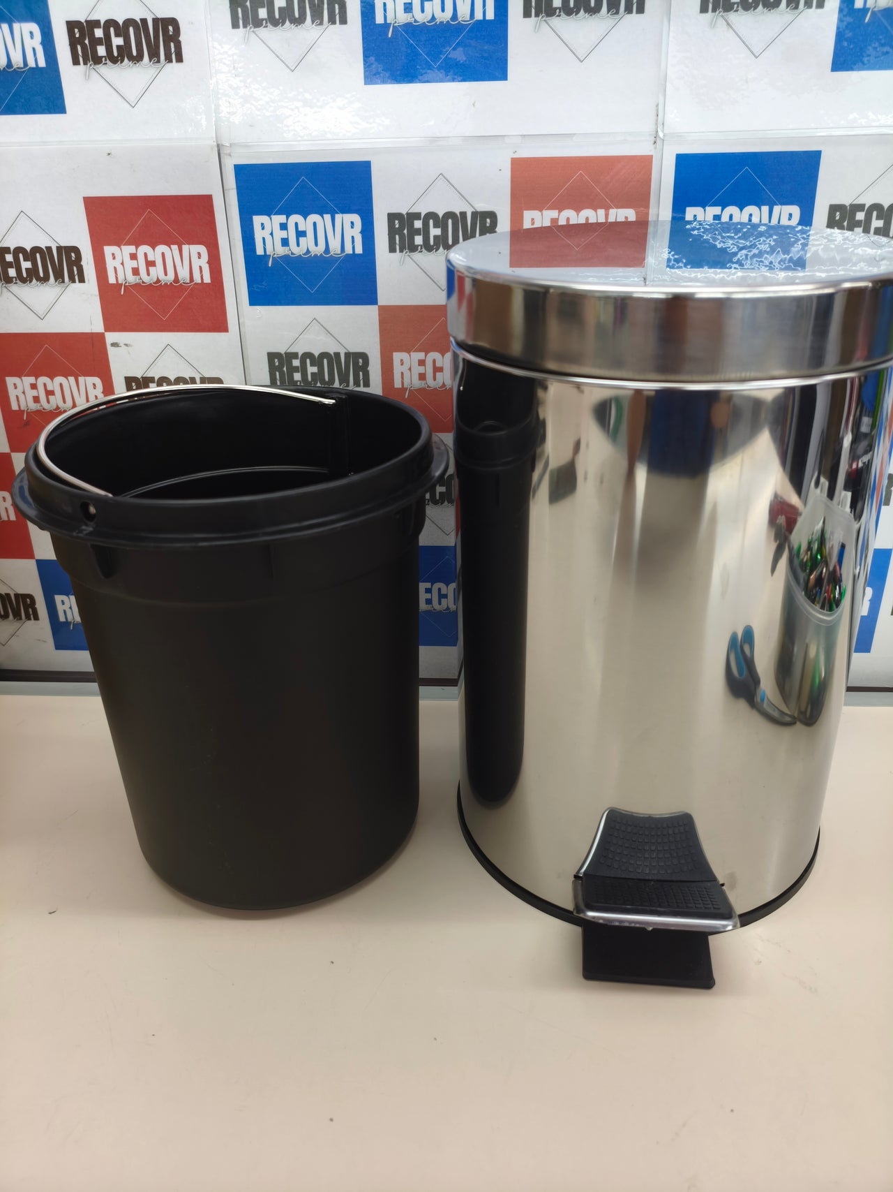 Cubo de basura de baño con pedal de 3 L y cubo interior extraíbl