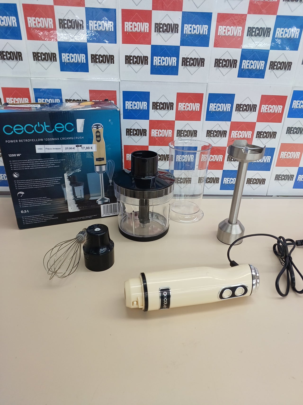 Batidora mano retro 1200W CrossBlades - Cecotec