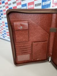 Carpeta de Cuero zipper marrón