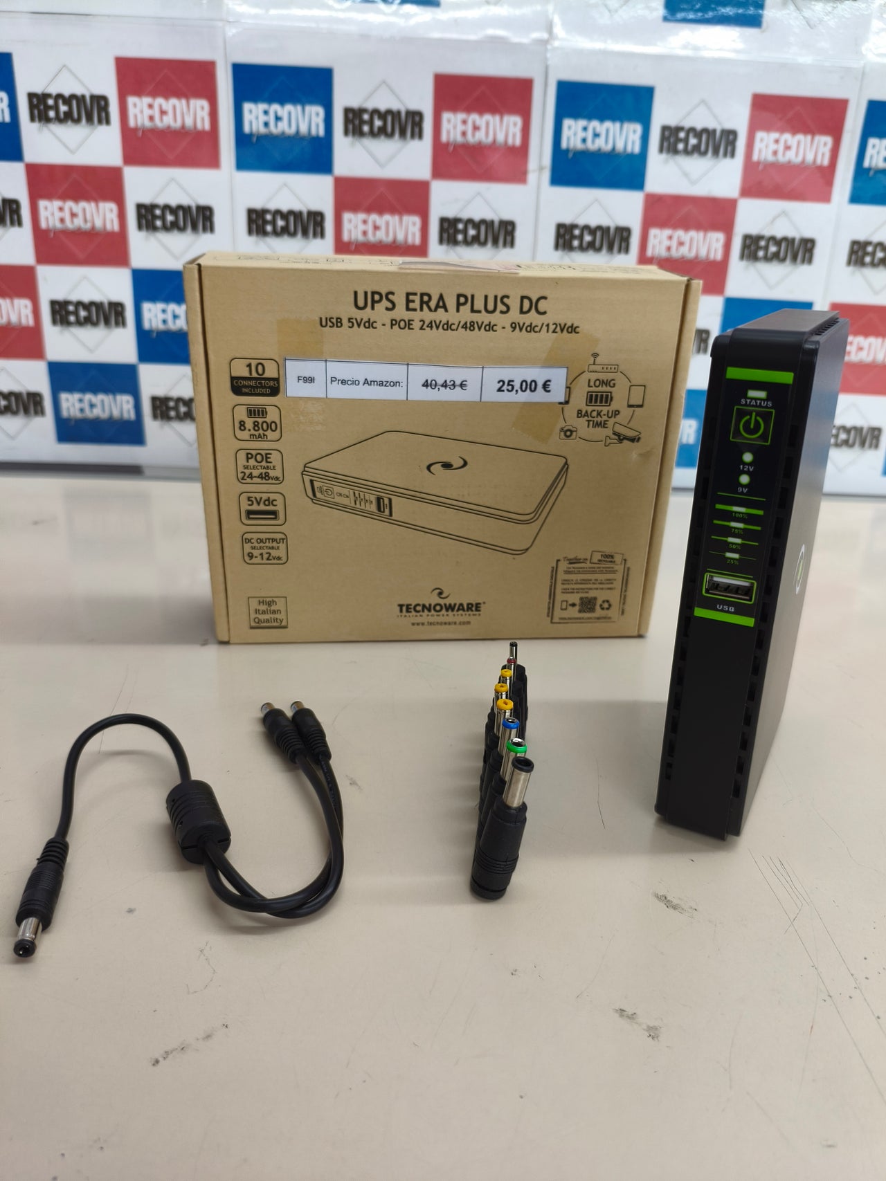 Batería de respaldo para router, módem y cámaras de seguridad.