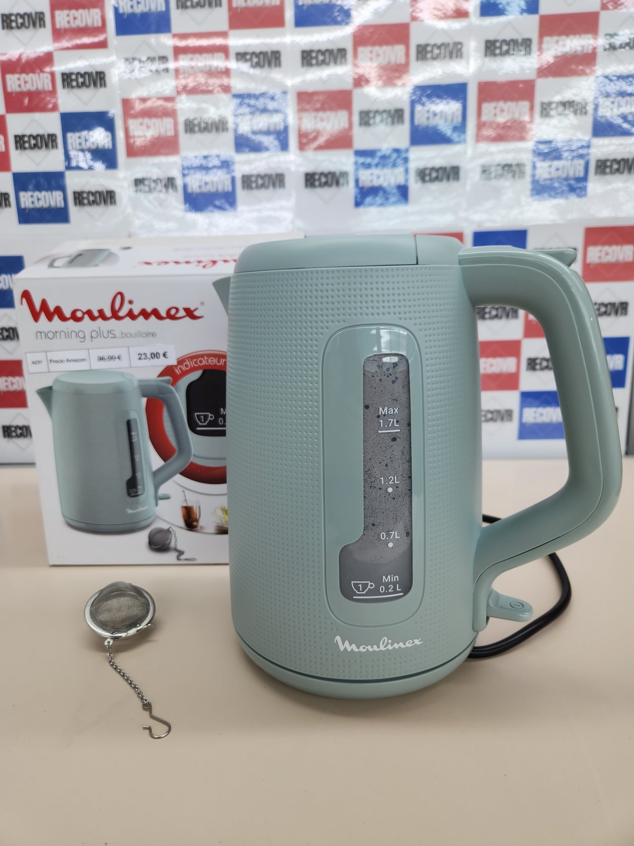 Hervidor 2400W, 1,7L eléctrico e inalámbrico,  Moulinex Morning Plus