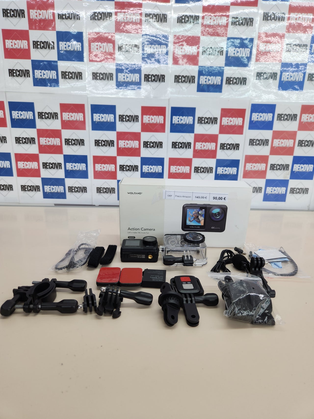 Cámara Deportiva Doble Pantalla 4K 60FPS 24MP WOLFANG GA420