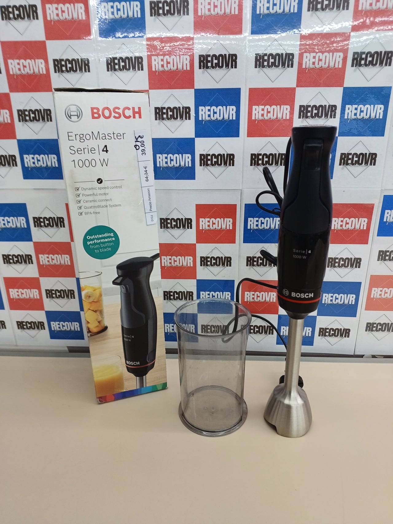 Batidora mano 1000W QuattroBlade con accesorios - Bosch