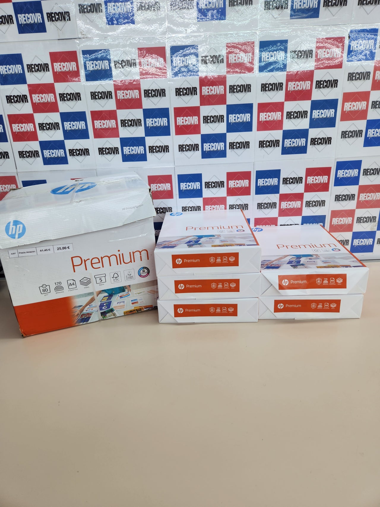 Papel A4 80g 2500 hojas alta blancura HP