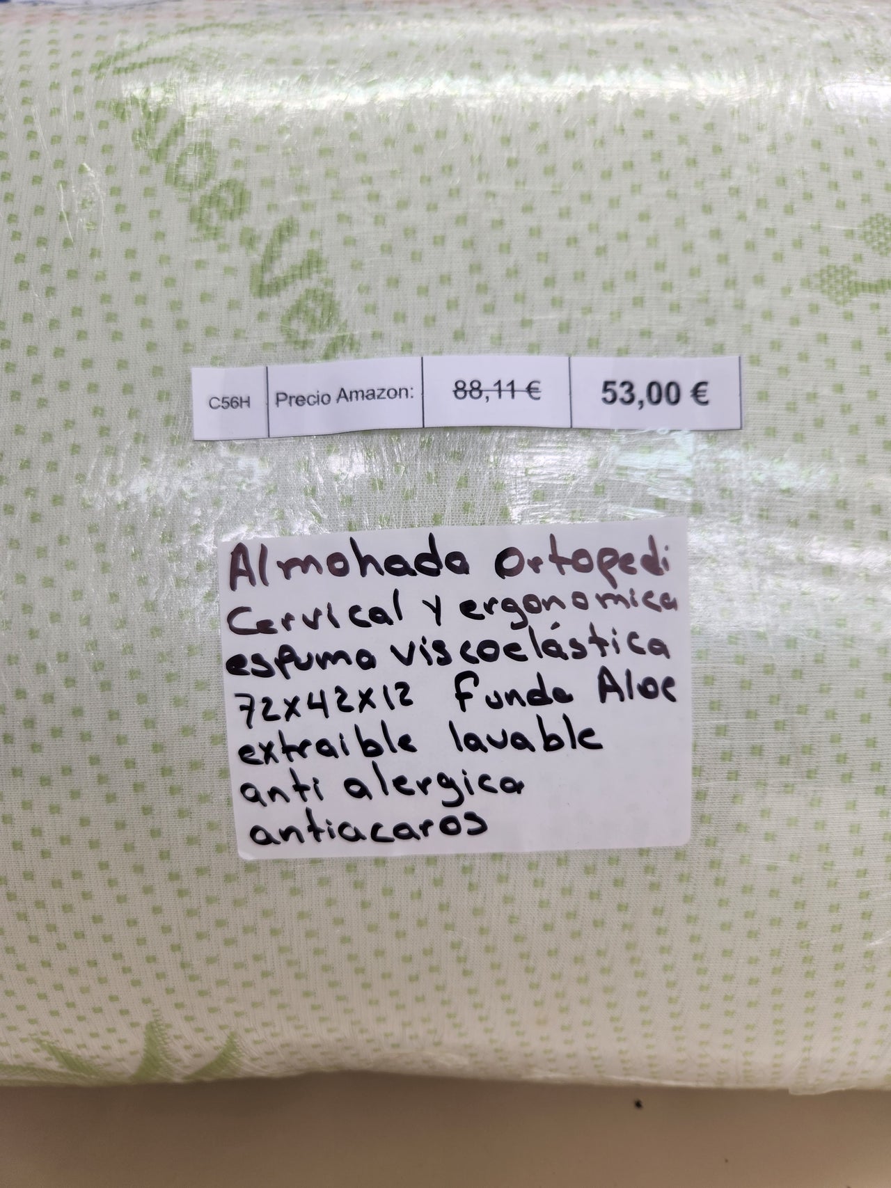 Almohada Ortopédica Viscoelástica 72x42x12 cm