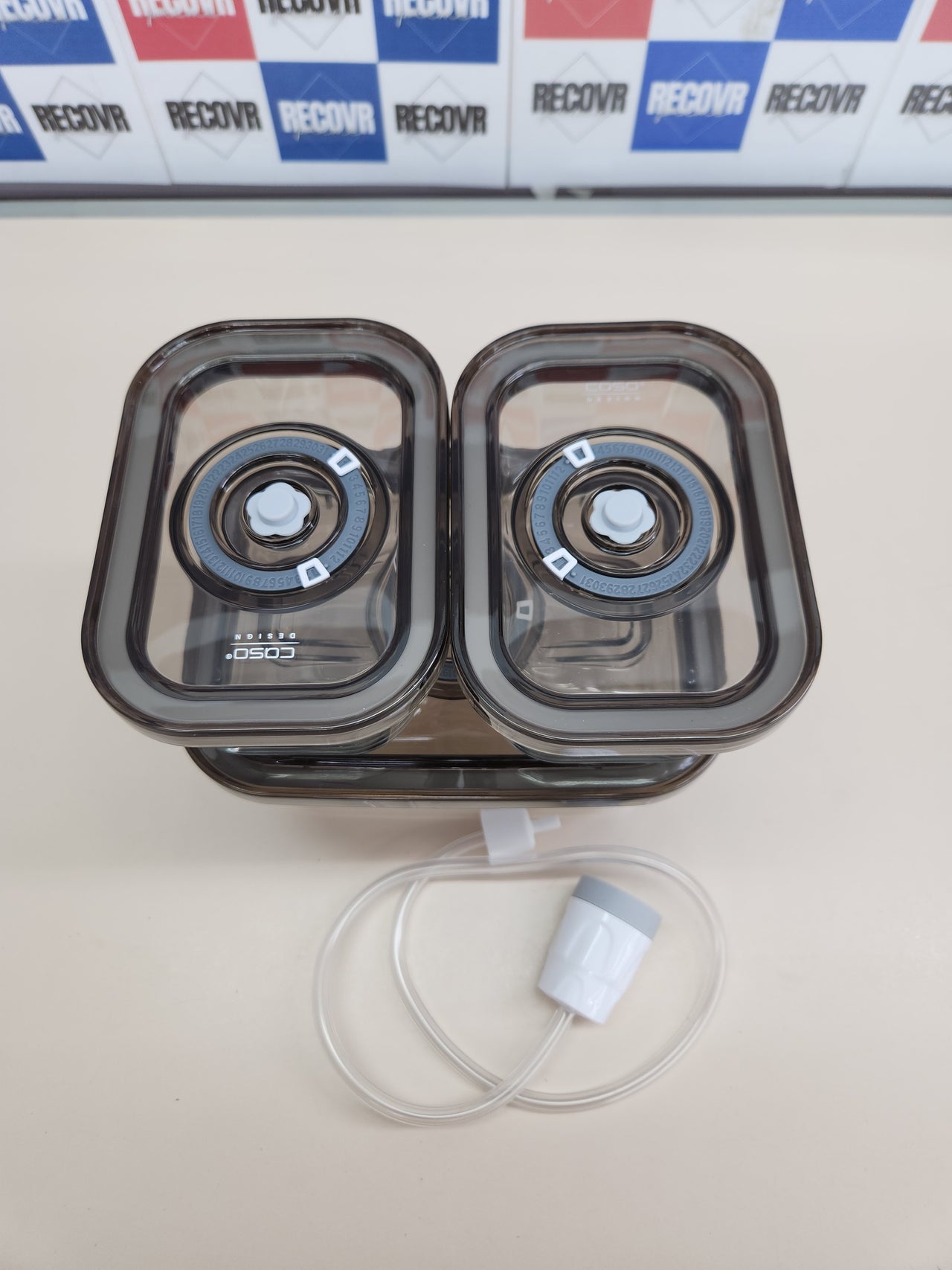 Juego de 3 recipientes de vacío, de cristal, apilables Caso VacuBoxx Eco Set