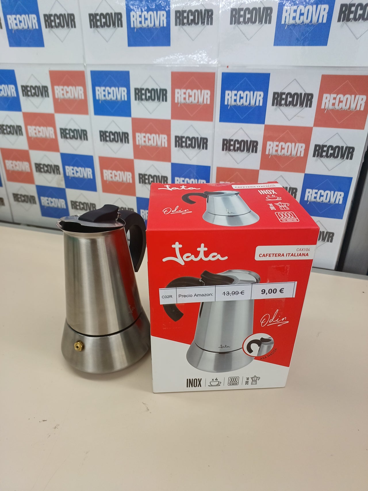 Cafetera italiana inducción 4 tazas acero Jata