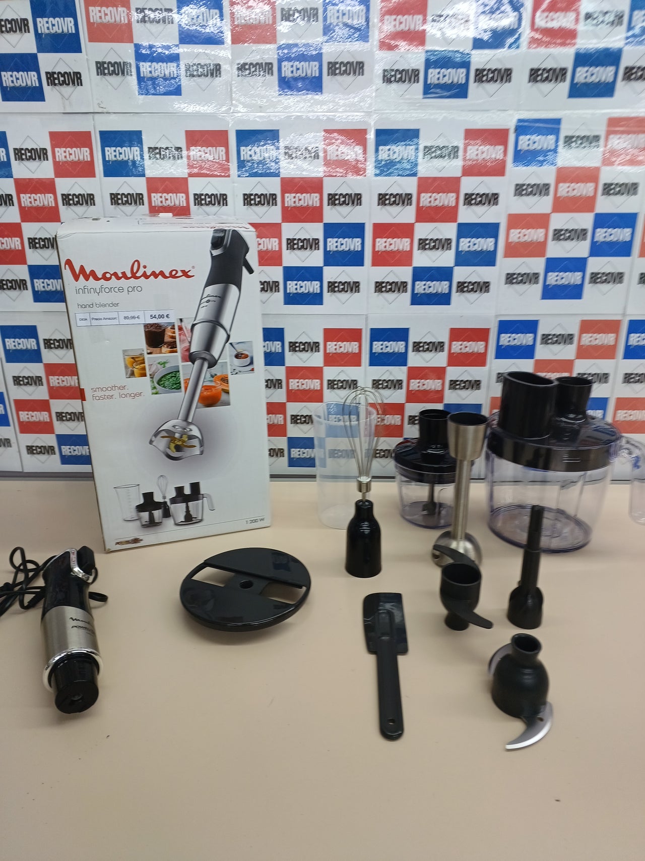 Batidora mano 1200W con accesorios y velocidades Moulinex