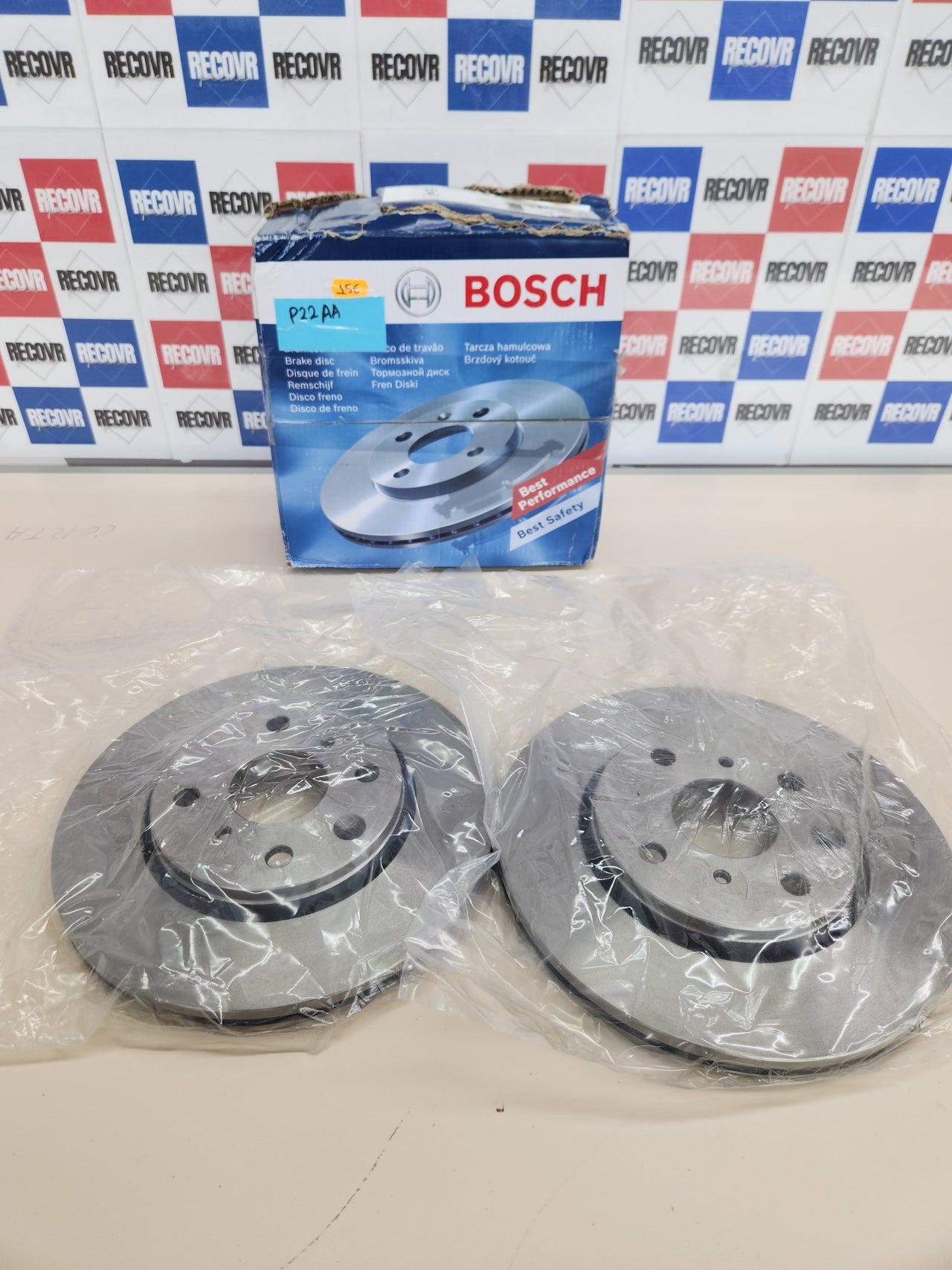 Bosch BD1105 Discos de freno, certificación ECE-R90, 1 juego de 2 discos para Peugeot, Citroen,Toyota