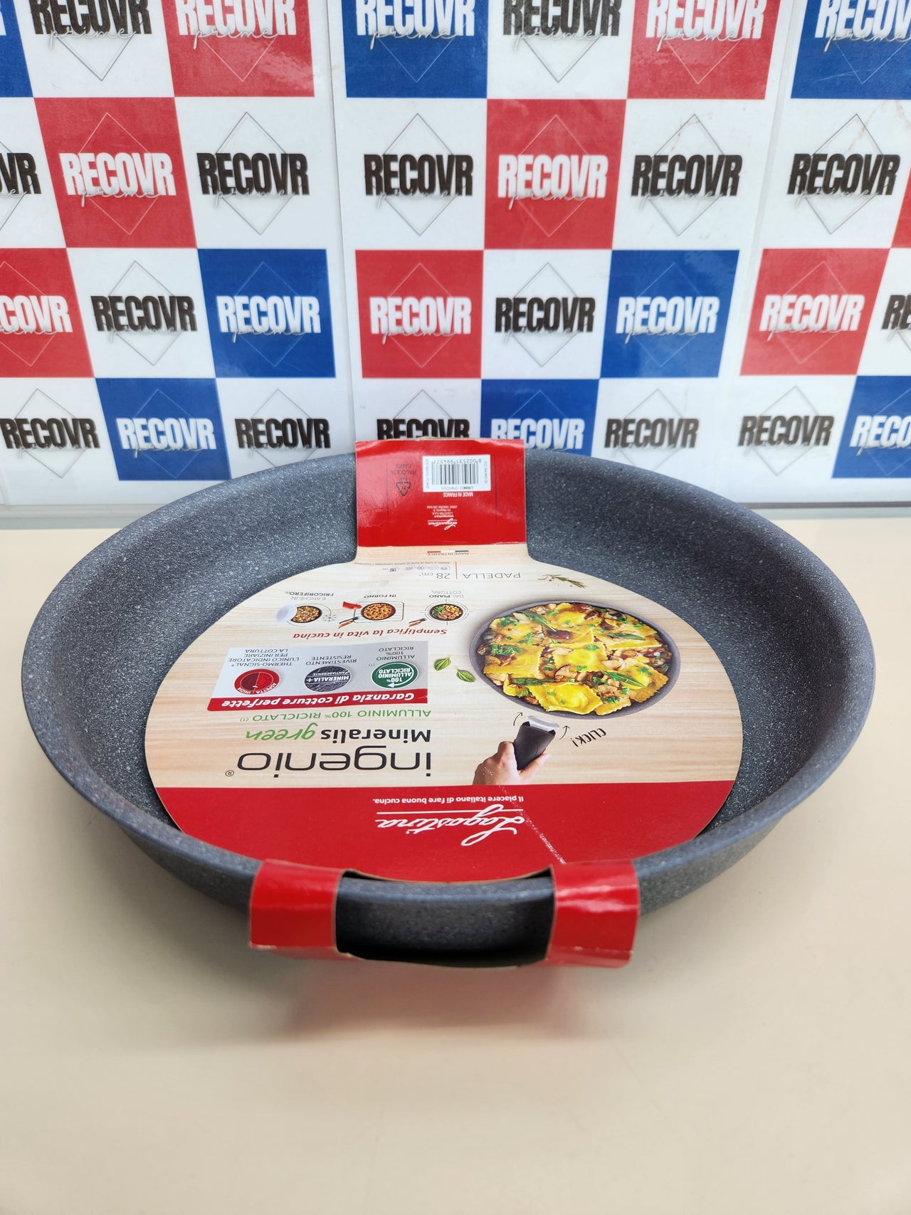 Sartén 28 cm, sartén de aluminio 100% reciclado, para gas, horno e inducción, Lagostina