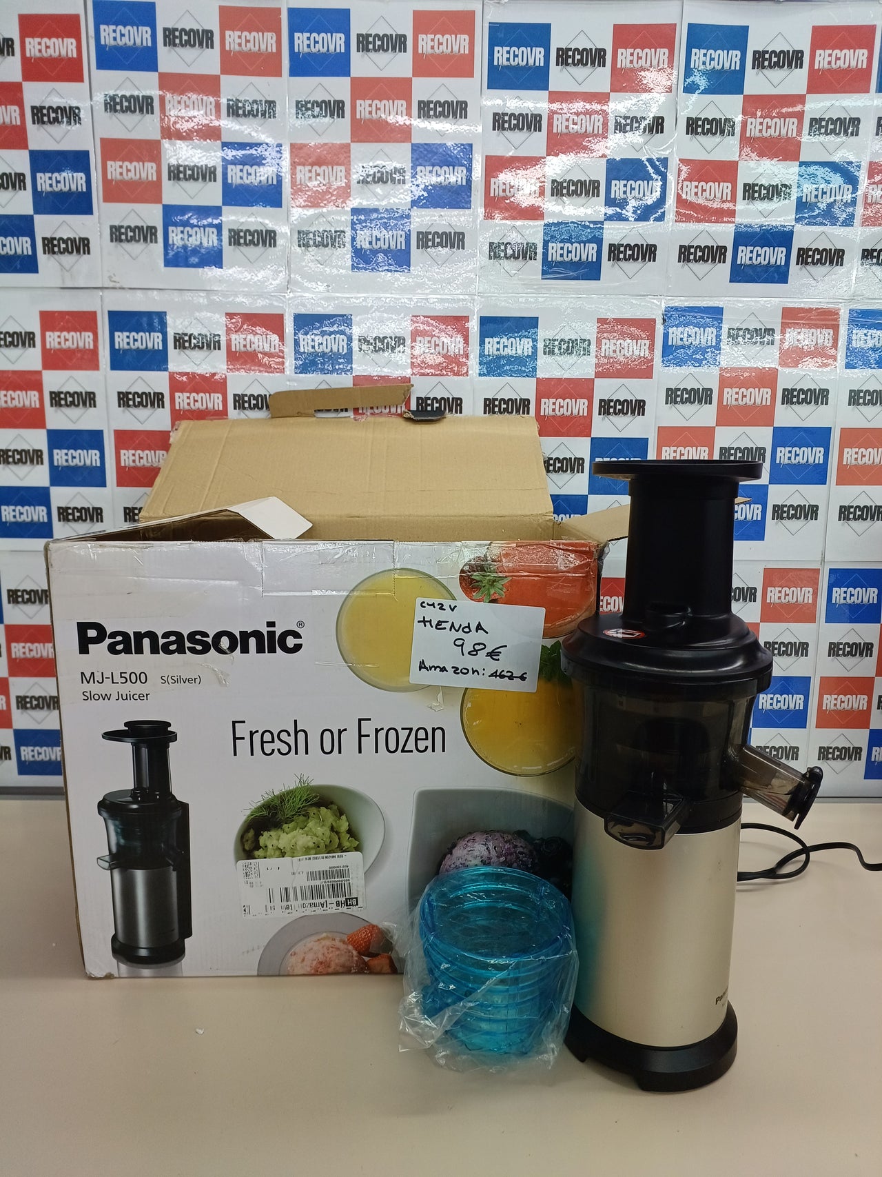 Panasonic MJ-L500 Exprimidor de velocidad lenta, 150 W, 1.3 litros