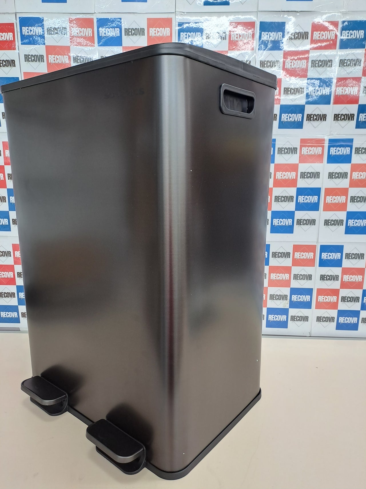 Cubo basura 2x30L pedal acero inox tapa suave SONGMICS