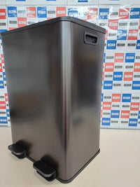 Cubo basura 2x30L pedal acero inox tapa suave SONGMICS