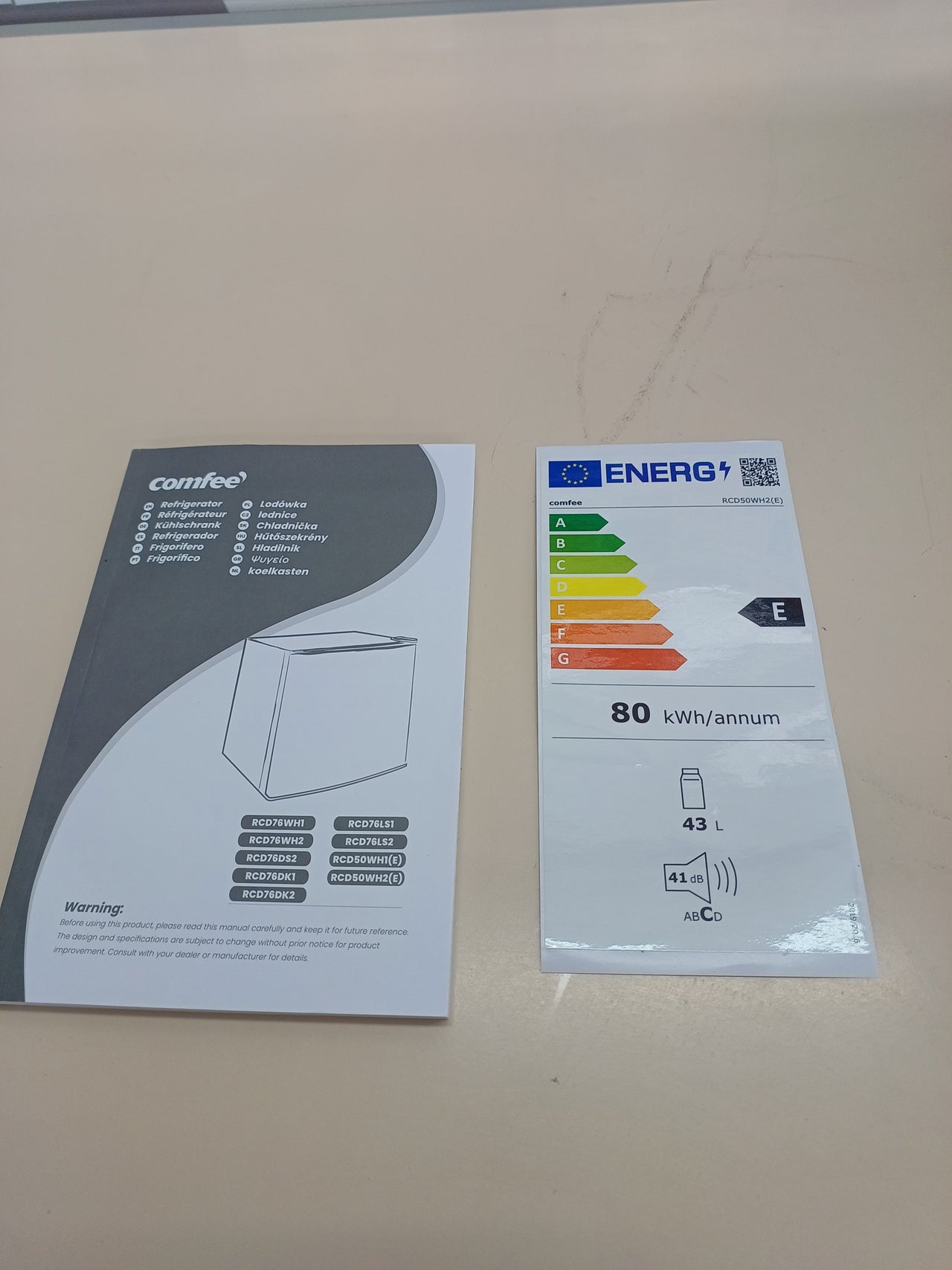 Comfee' RCD50WH2(E) Mini Frigorífico 43L47x45 x 49 cm