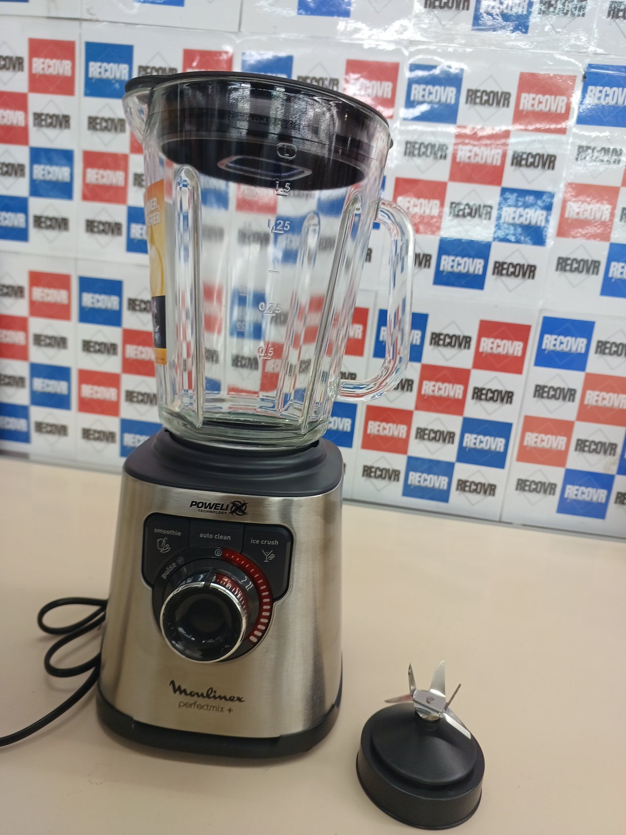 Batidora de vaso 1200W vidrio 3 programas Moulinex