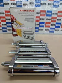 Thumbnail for KitchenAid 3 Piece Roller Attachment Set Liso Y Rodillos CORTANTES para Pasta DE 3 Piezas 5KSMPRA, 300 W, 0 Decibelios, Acero Inoxidable, Aciero