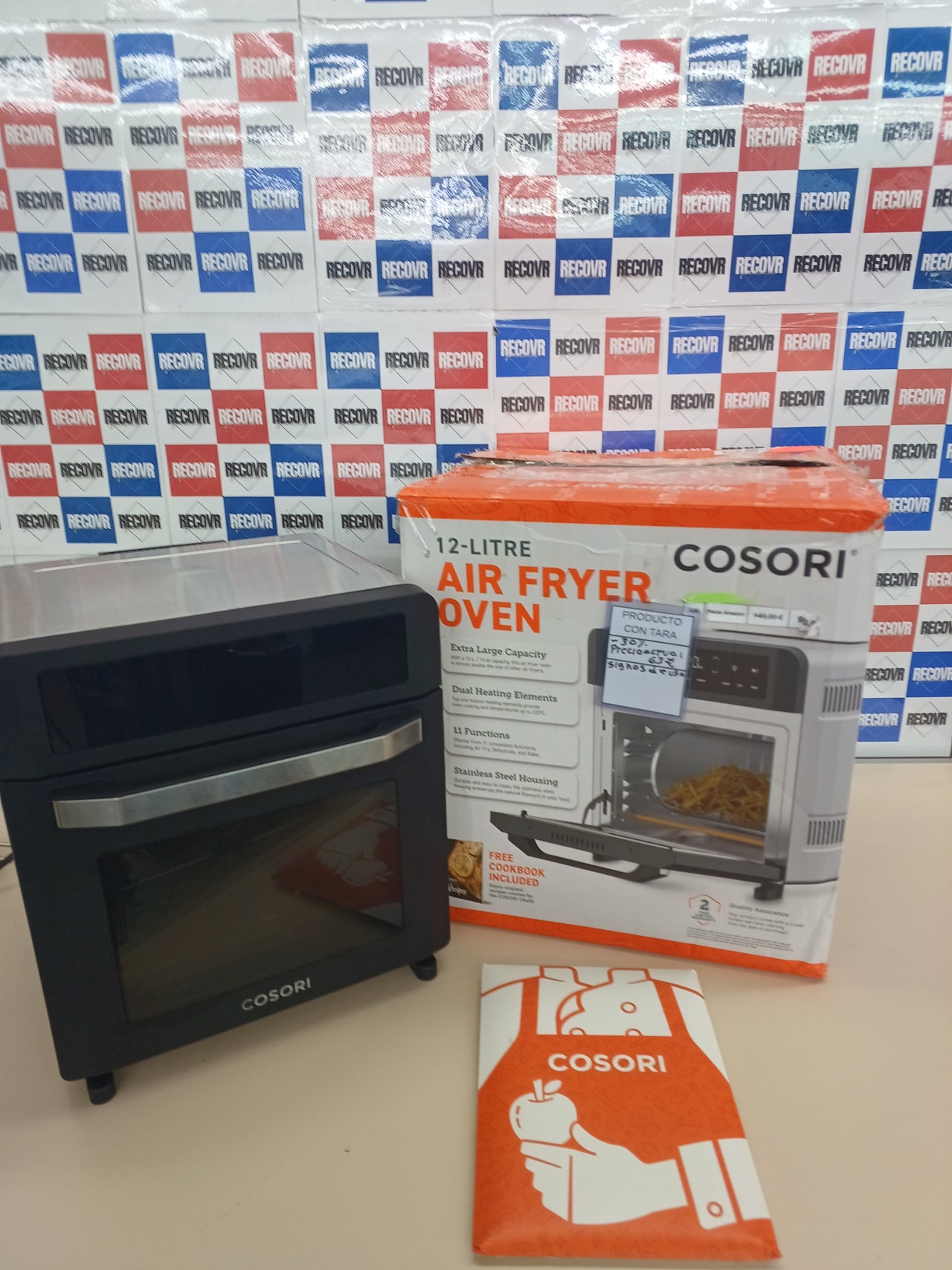 Freidora Aire 12L, 11 Multifunciones, Air Fryer Doble Resistencia 30-220°C, 7 Accesorios, 50+ Recetas, Ventana, Freidora sin Aceite  Horno de Sobremesa, Pantalla Táctil LED, 1800W COSORI