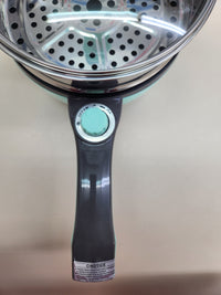 Thumbnail for Audecook Olla eléctrica con vaporera, 20cm sartén eléctrica antiadherente, cazuela eléctrica pequeña para viajes, hotel, estudio - Verde