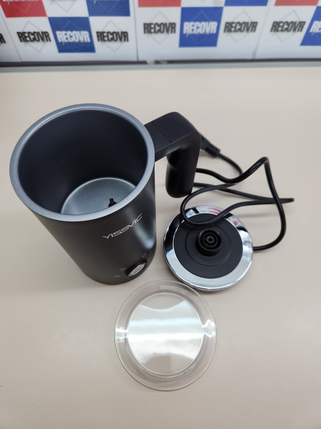 Espumador leche 600W, 300ml, eléctrico 4 en 1, espumador eléctrico, espumador de leche de acero inoxidable, control de temperatura, revestimiento antiadherente Yissvic