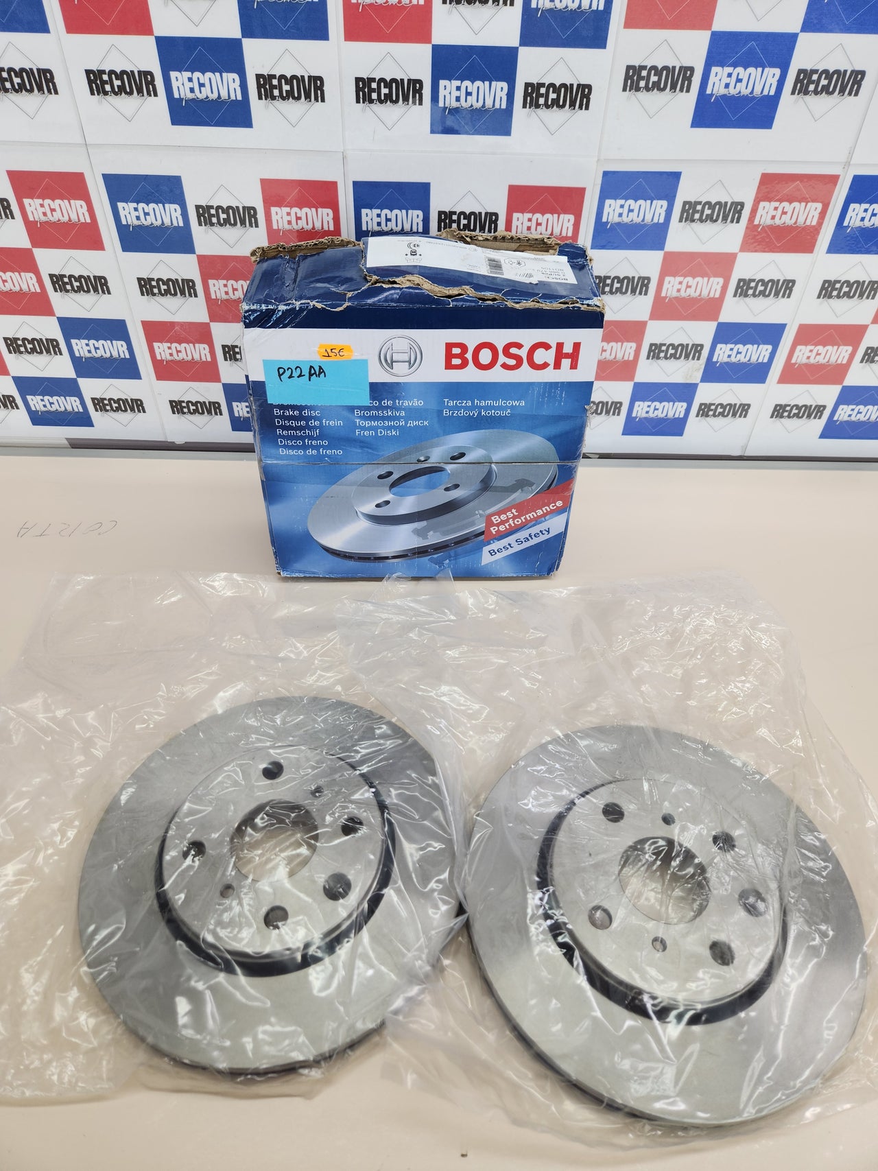 Bosch BD1105 Discos de freno, certificación ECE-R90, 1 juego de 2 discos para Peugeot, Citroen,Toyota