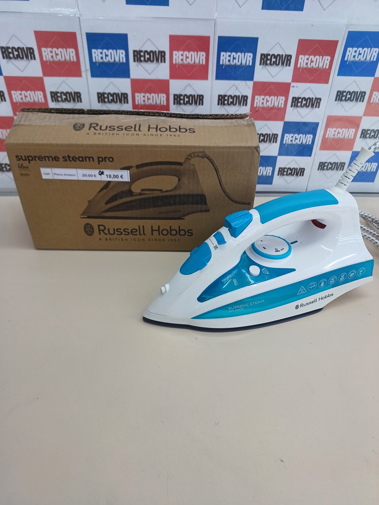 Plancha 2600W cerámica 210g vapor Russell Hobbs