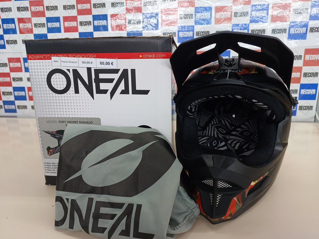 Casco Bicicleta montaña Talla S (55 56)| MTB Downhill | Según Norma de Seguridad EN1078, Aberturas de ventilación para Flujo de Aire y refrigeración, Carcasa Exterior de ABS | Casco Fury O'NEAL