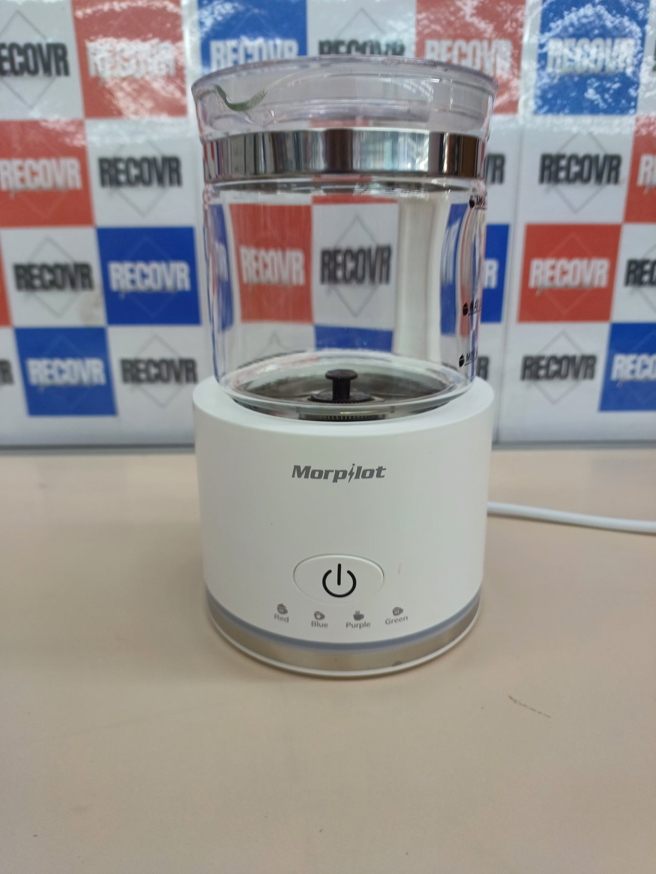 Espumador leche eléctrico,capacidad 250 ml capuchino o 300 ml leche caliente, de cristal, bonito para ver, 4 en 1 función, diseño dividido, Morpilot.