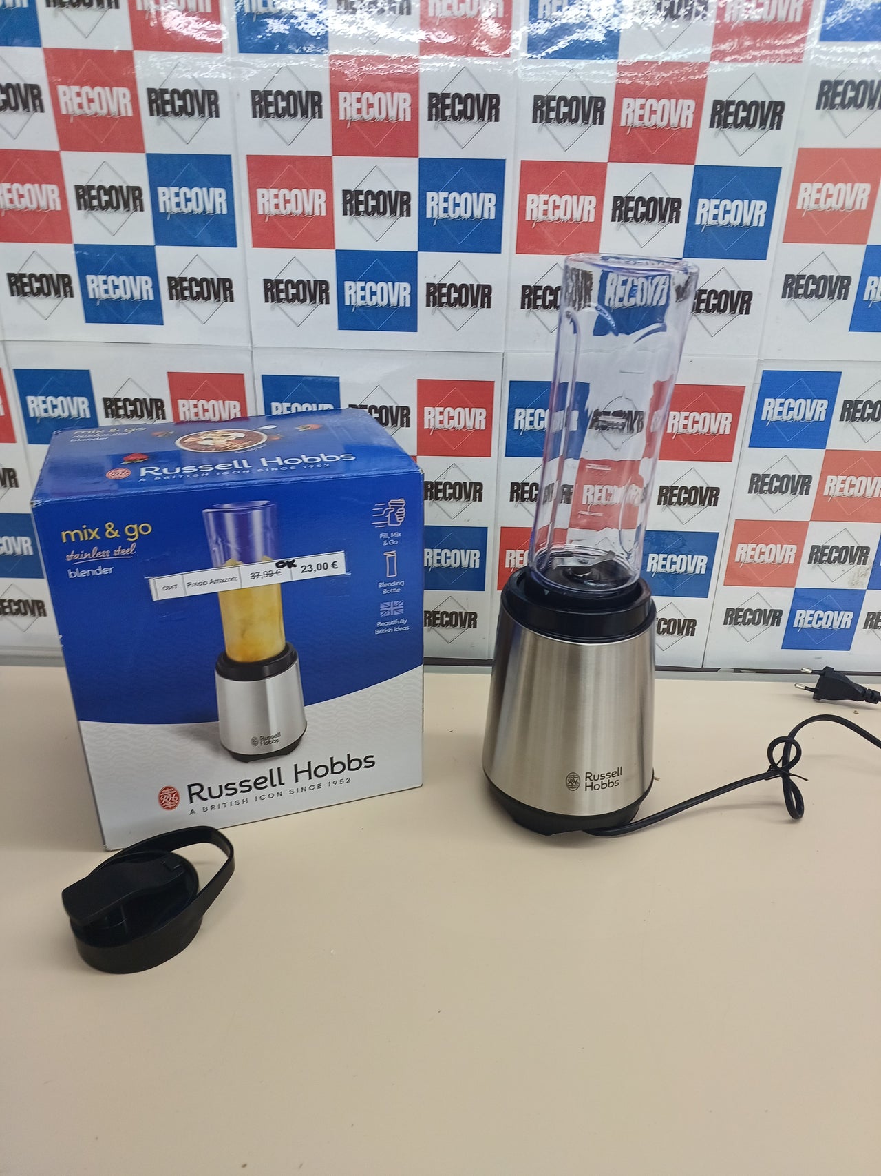 Batidora individual Mix & Go 600 ml acero inox Russell Hobbs