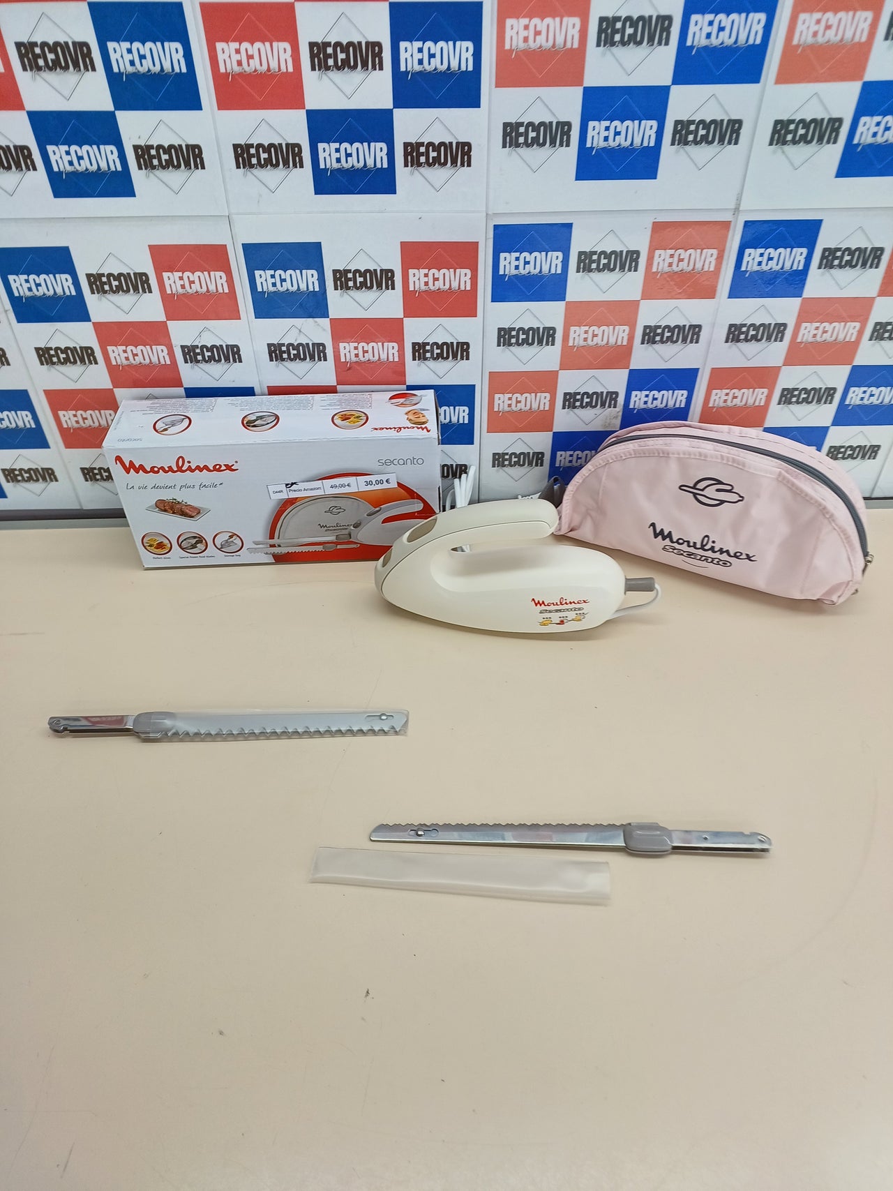 Cuchillo eléctrico 100 W acero inoxidable blanco - Moulinex Secanto