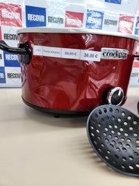 Olla 210W, 3,5L Cocción Lenta Manual para Preparar Multitud de Recetas| Acero Inoxidable, Rojo [Scv400Rd-050], 9.45 Inches X 12.99 Inches X 12.01 Inches, Rojo, Crock-Pot