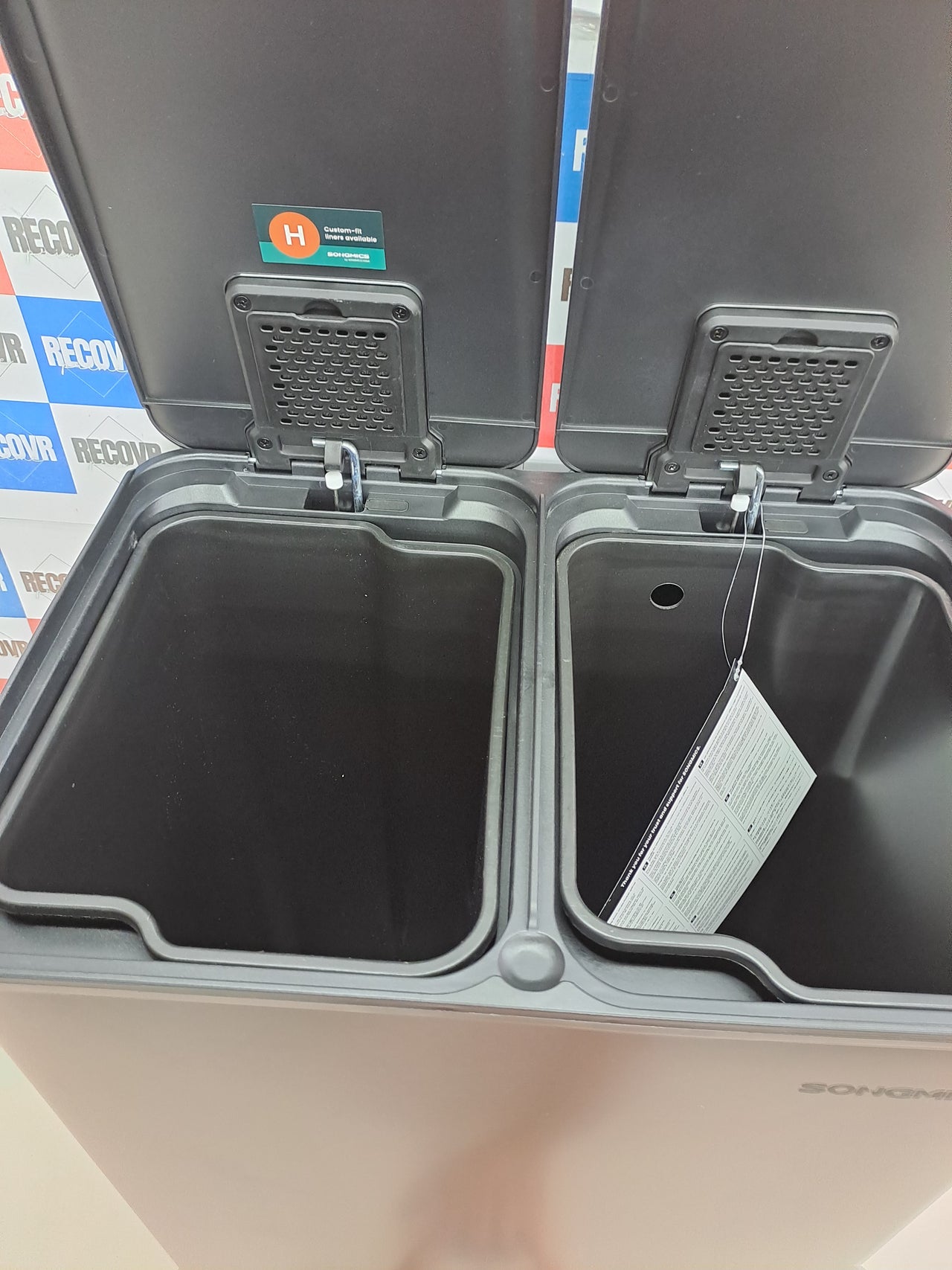 Cubo basura 2x30L pedal acero inox tapa suave SONGMICS