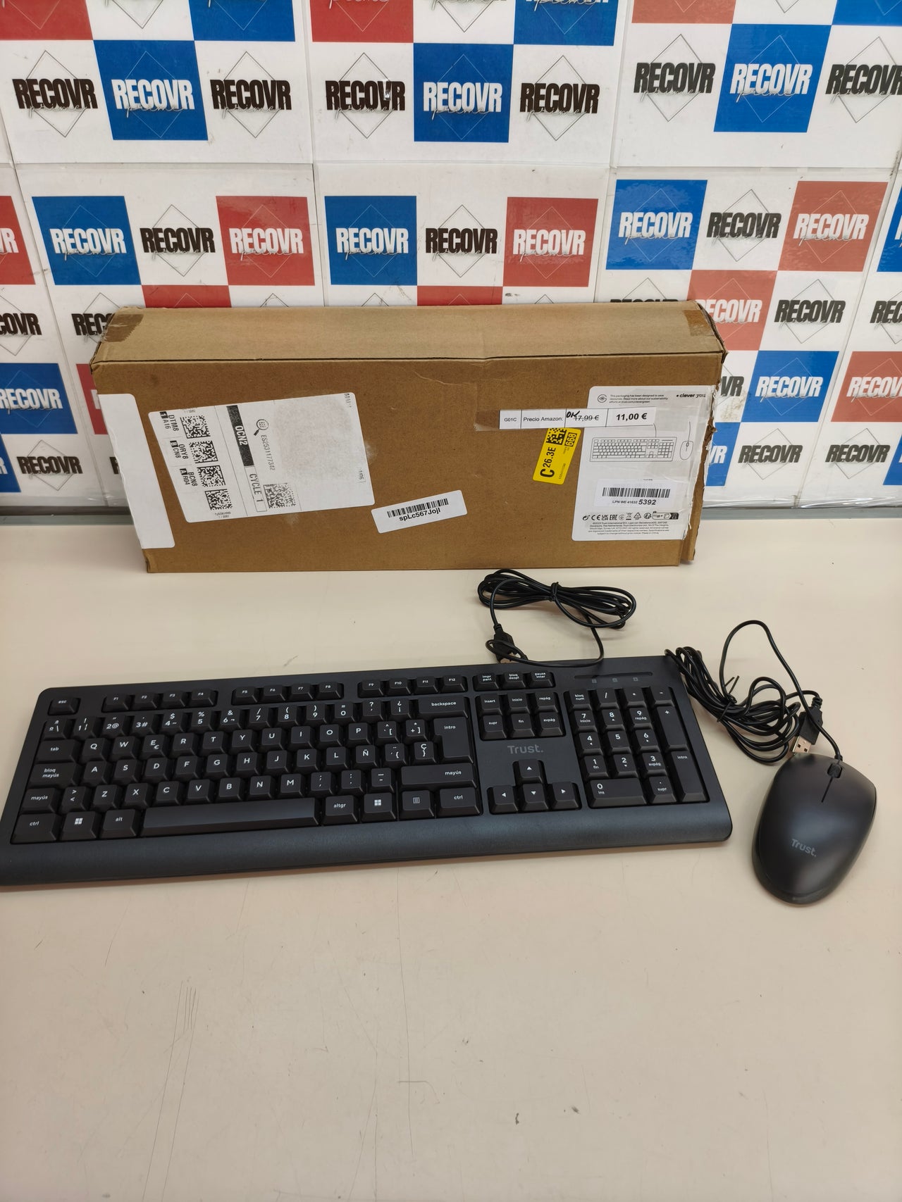 Pack teclado y ratón con cable Trust Taro, QWERTY español