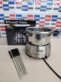 Thumbnail for Fondue Eléctrica 1200W, 1,7 L, 6 tenedores, Para Fundir Chocolate o Queso, Temperatura Ajustable, Función Mantener Calor, Acero Inoxidable - 22560-56 Russell Hobbs