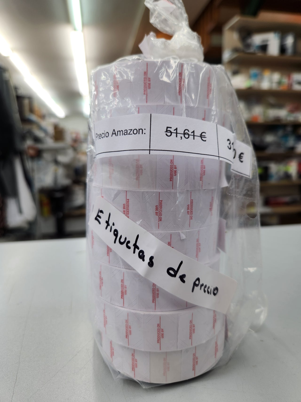 Etiquetas de precios  1 funda, 8 rollos – 14.000