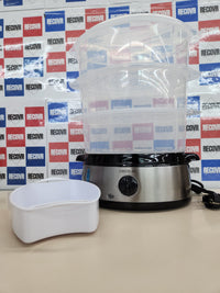 Thumbnail for Vaporera 800 W, 60 minutos temporizador, eléctrica Vapovita 3000 Inox, 3 recipientes Independientes, Cuenco para Preparar arroz, Soportes para cocer Huevos, 2 entradas Laterales de Agua, Gris,  Cecotec