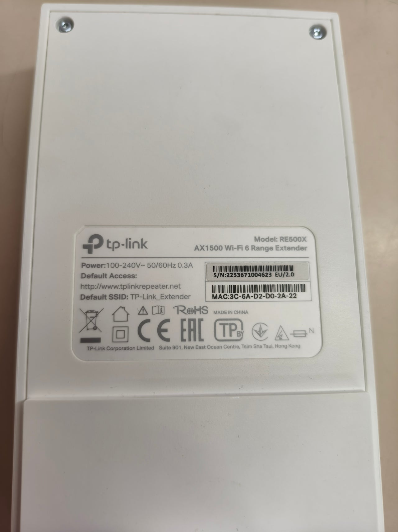 Repetidor WiFi 6 TP-Link RE500X AX1500 con puerto Gigabit negro