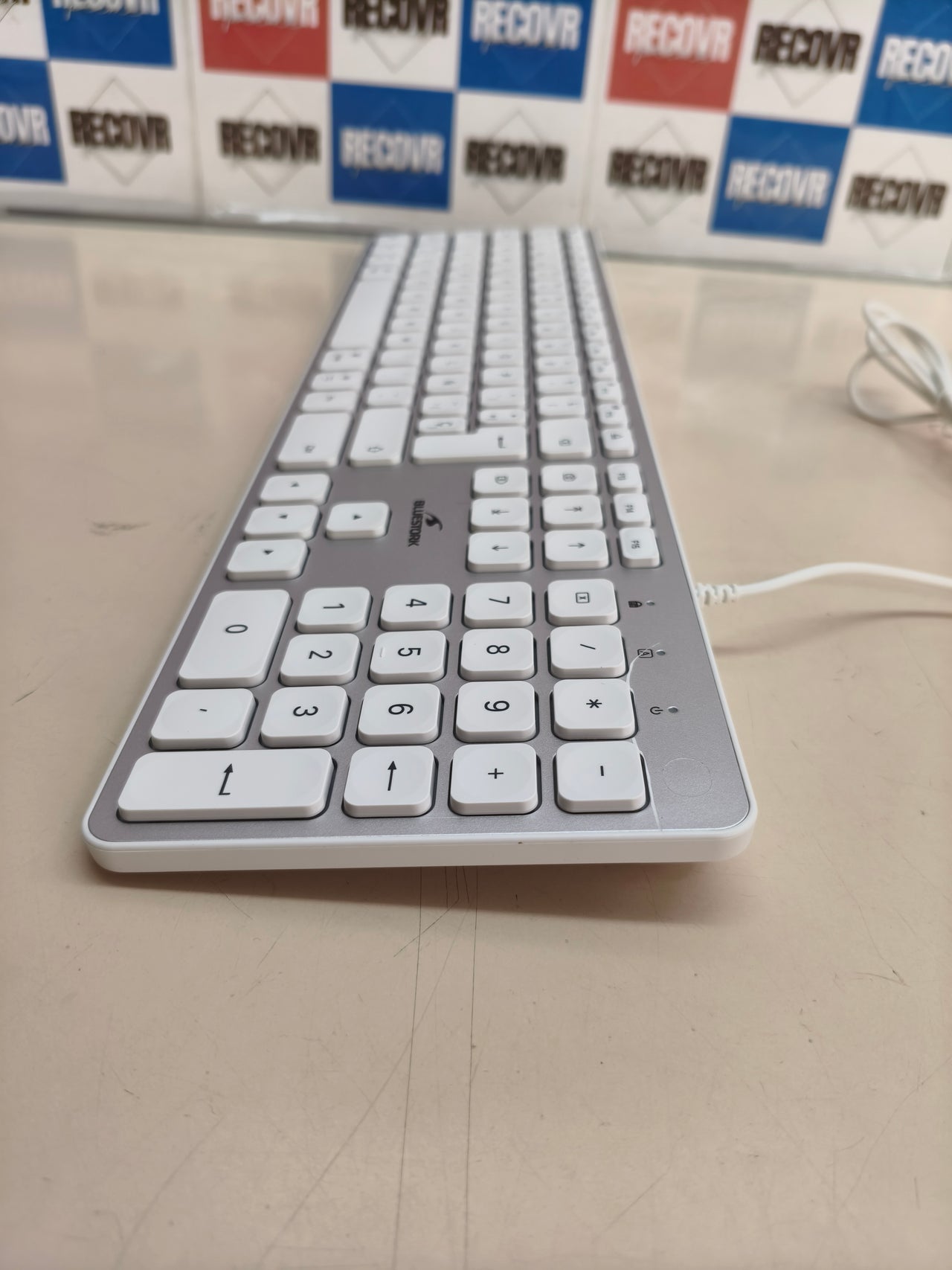 Teclado QWERTY con cable Bluestork para Mac, blanco