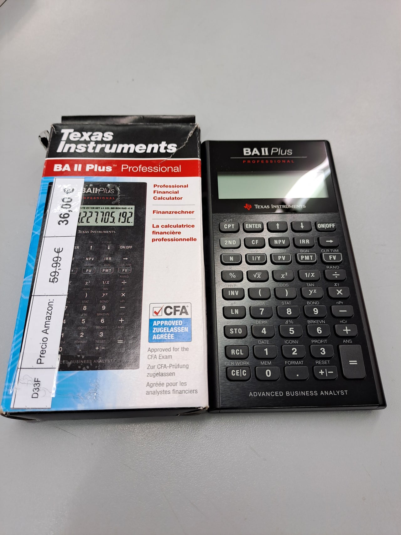Calculadora Texas Instruments BA II Plus Professional , negro