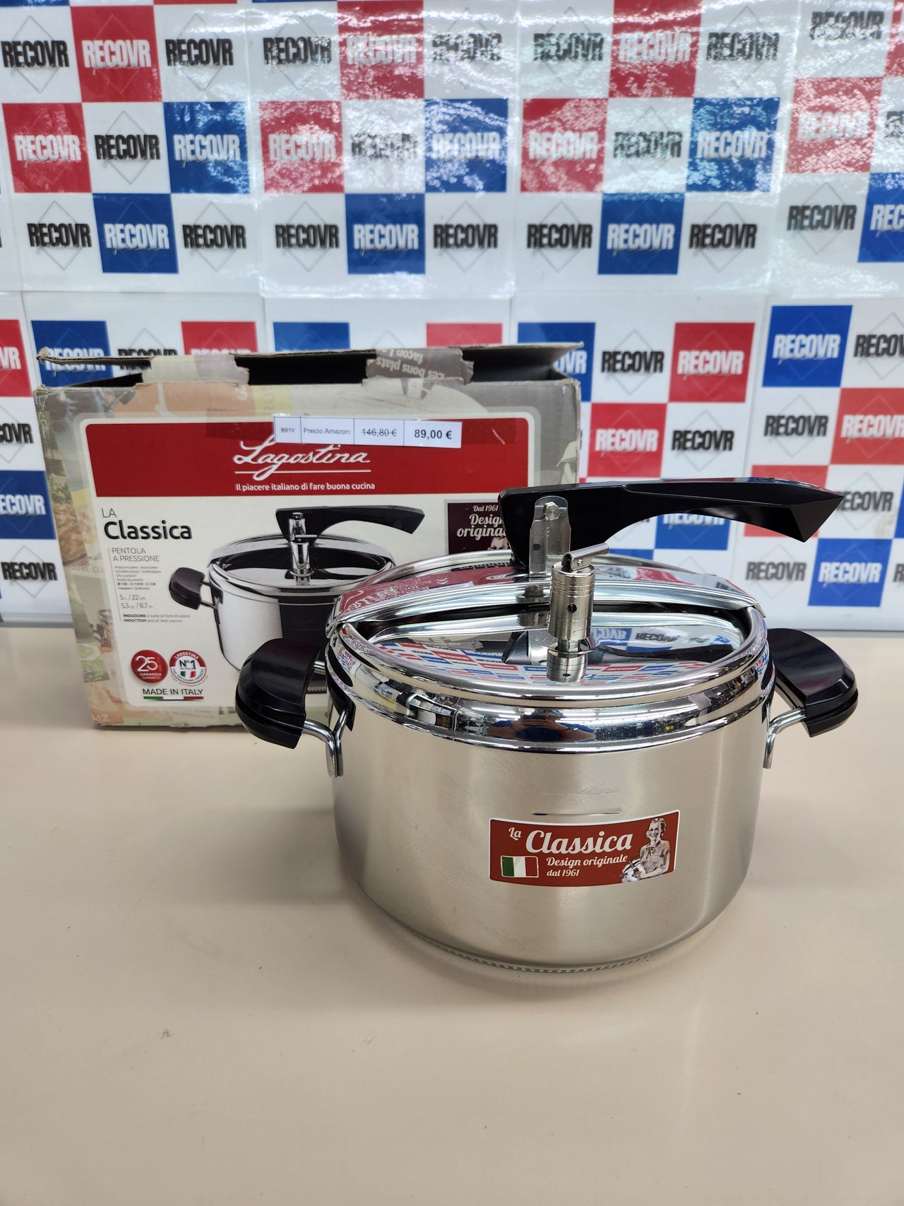 Olla a presión 22 cm, capacidad 5L, Lagostina