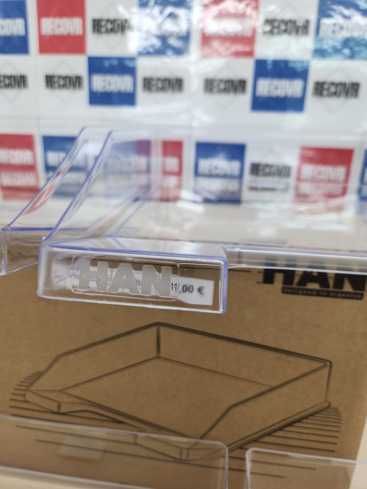 6 Bandejas para correo, DIN A4/C4, apilable, robusta, 1 unidad, transparente, color transparente HAN KLASSIK