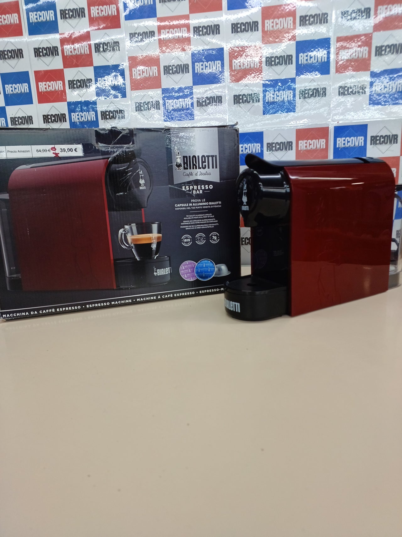 Cafetera Espresso 1200 W 20 bares para Cápsulas de Aluminio Bialetti Gioia Roja